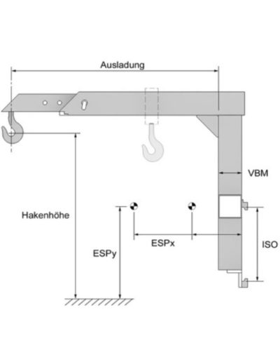 Schéma potence accrochage ISO télescopique 32 Seith